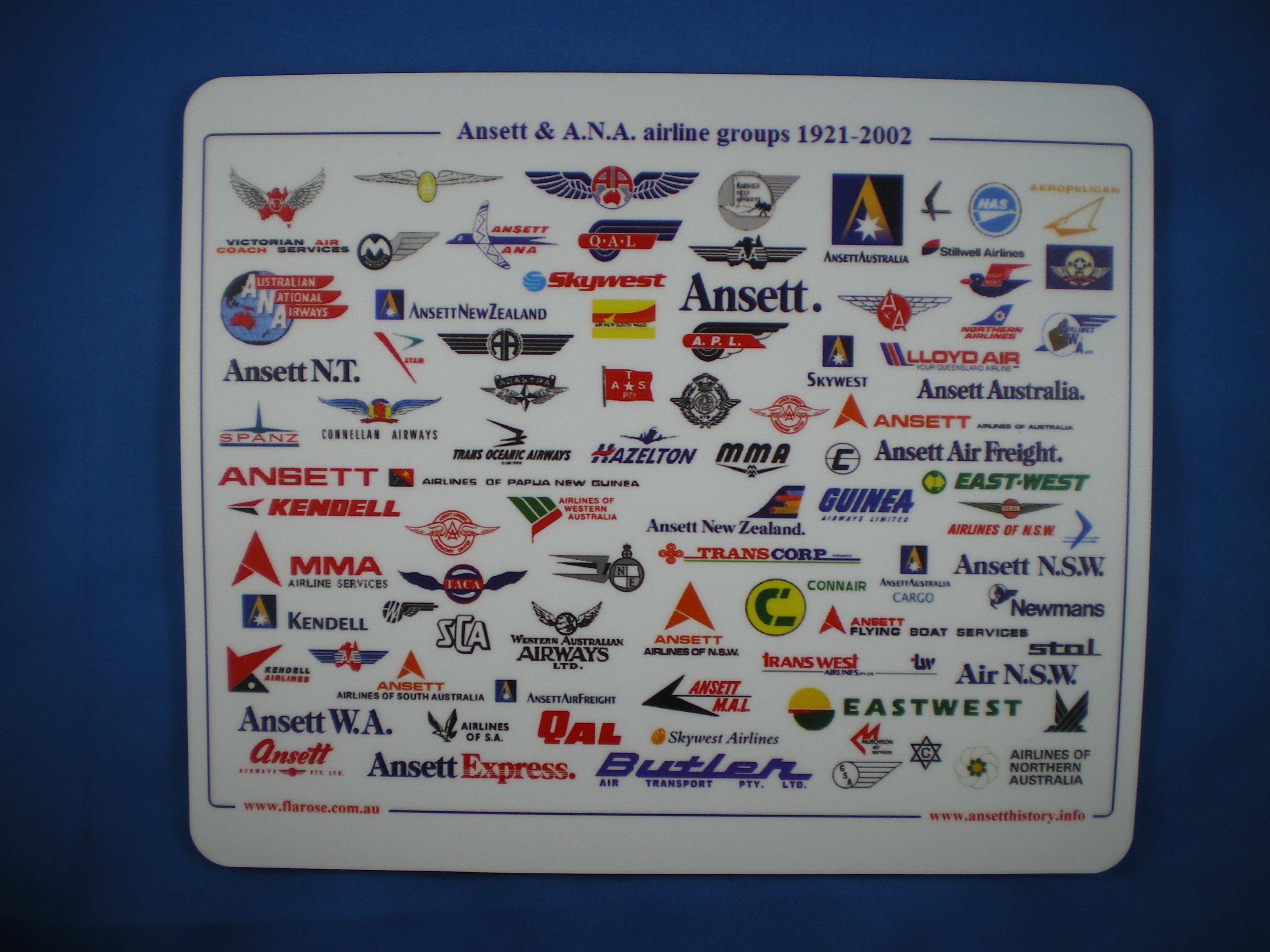 ANSETT & A.N.A AIRLINE GROUPS MOUSE MAT ANSETT & A.N.A AIRLINE GROUPS MOUSE MAT